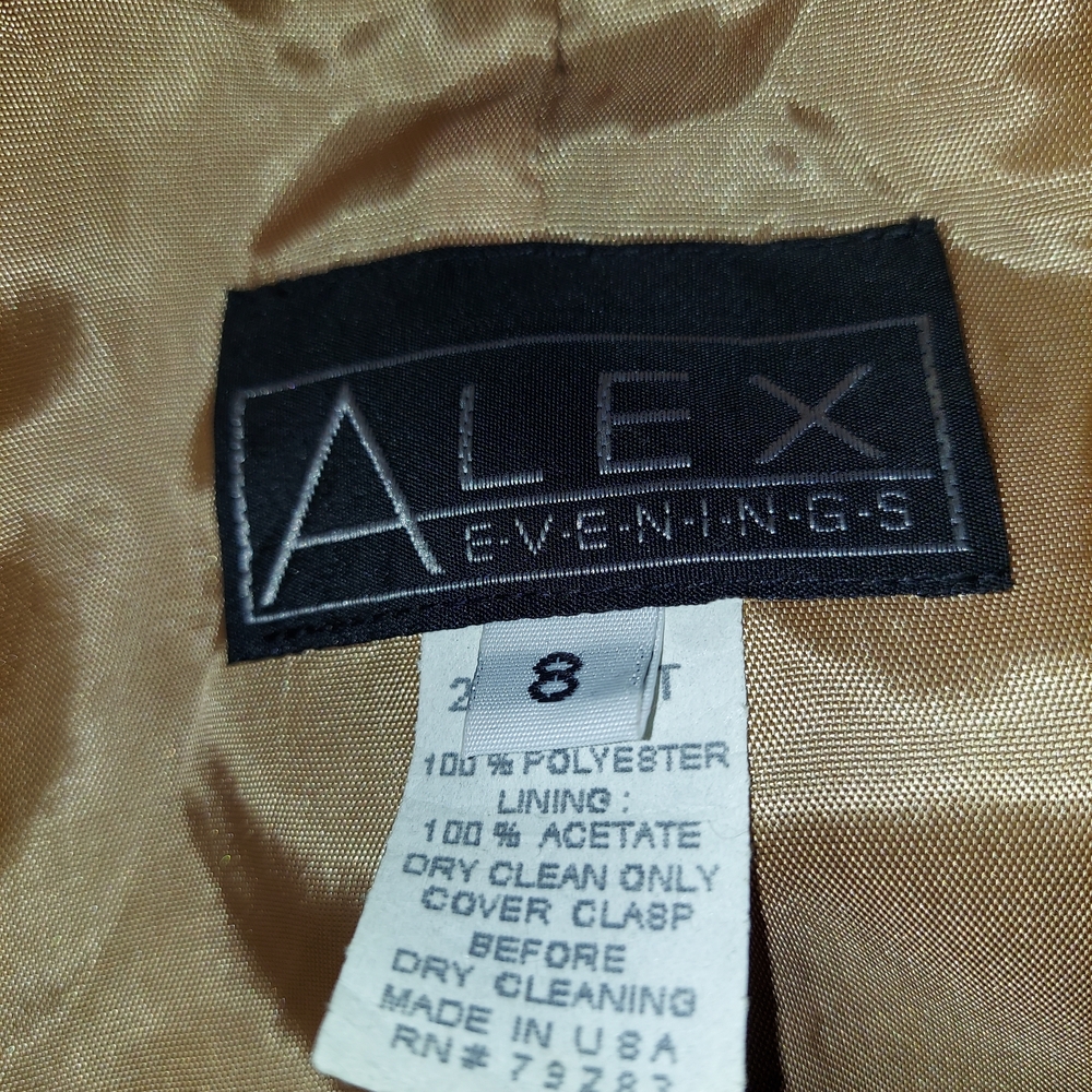 Alex Evenings Champagne/ Gold Satin Bolero Jacket - Picture 3 of 7